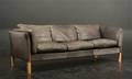 Mogens Hansen Sofa med læder, ben af bøg