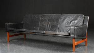 Tre-pers. sofa, læder, Dansk møbeldesign, 1960ernedansk møbelproducent