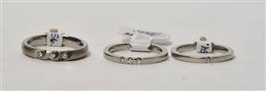 3 Ringe af titanium med brillanter 3