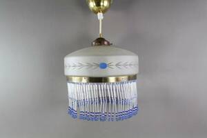 Pärlfranslampa i glas och mässing