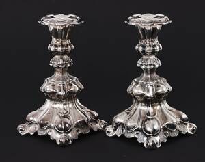 Ljusstakar ett par, silver, barockstil, 1900-tal