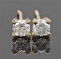 Earrings in 14k set with brilliant cut diamonds 0.46 ct This lot has been put up for resale under the new lot no. 3535008