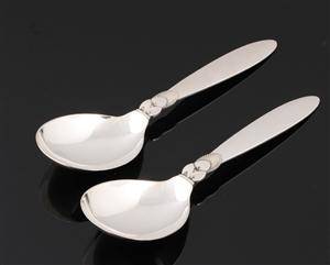 Georg Jensen. Kaktus serveringsskeer af sterlingsølv 2