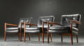 Tre lænestole af palisander, Dansk design 1960erne. 3 Denne vare er sat til omsalg under nyt varenummer 4212608