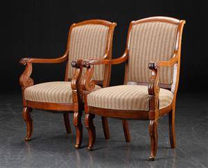 Et par Charles X armstole af mahogni, ca. 1830 2