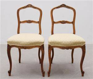 Stolar, ett par, rokokostil, 1800 1900-tal 2