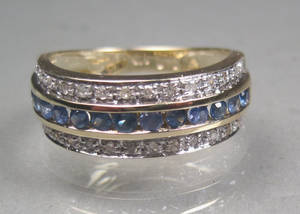 Safir- og diamantring