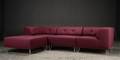 Nomad DOT modulsofa, betrukket med bordeauxfarvet filtuldstof, forkromede metalben 