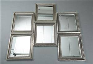 Seks spejle af forsølvet træ 6