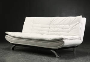 Sovesofa, hvidt læder
