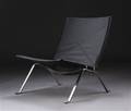Poul Kjærholm. PK-22 lænestol, Fritz Hansen, sort skind 