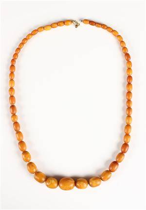 Vintage halskæde, ovale ravperler