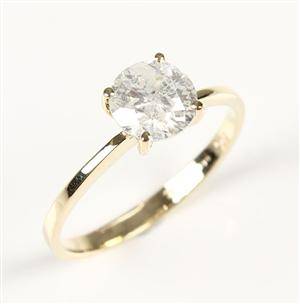 Ring, 14 kt guld, diamant