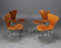 Arne Jacobsen, Sjuan, stolar, 3107, 1960-70-tal, 4 st