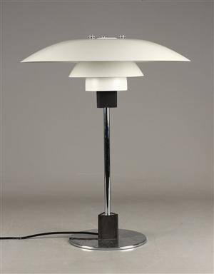 Poul Henningsen, PH 43 bordlampe, hvidlakeret