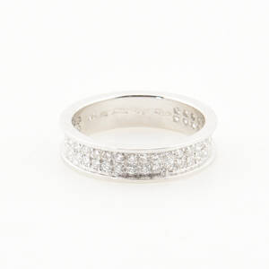 Halvalliansring ca 0.54 ct 18K