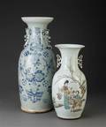 To kinesiske vaser af porcelæn, 1800-tallet 2