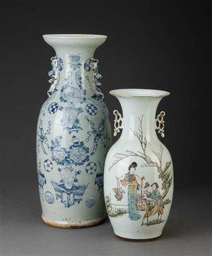 To kinesiske vaser af porcelæn, 1800-tallet 2