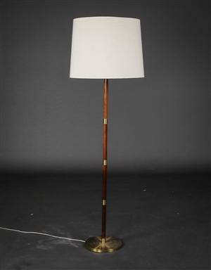 Standerlampe af palisander og messing, 1960´erne 