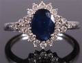Safir- og brillantring 