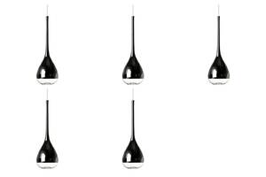 Silvio Vinella for Another Story. Fem pendler af mundblæst glas, POPP Lamp Black 5