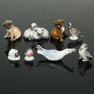 FIGURINER, 8 st, porslin, Royal CopenhagenBing  Gröndahl samt Rosenthal