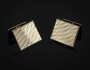 Hugo Grühn. Manchetknapper af guld 14 kt. 2