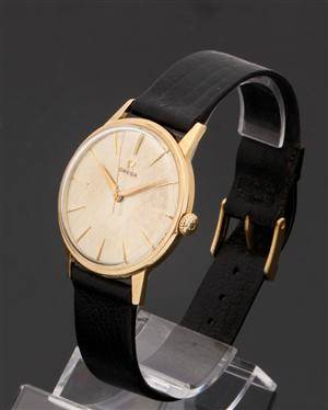 Vintage Omega, herrearmbåndsur i 14 karat guld 