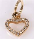 Pandora hjertevedhæng, 14 kt. guld, ca. 0,07 ct. 