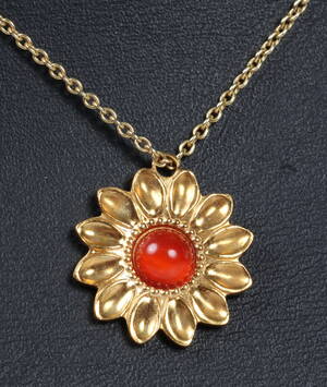 Aagaard halskæde, 8 kt guld m vedhæng med agat 2