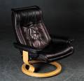 Ekornes. Stressless lænestol sort skind str. XL. 
