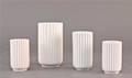 Lyngby porcelæn. Fire riflede vaser af porcelæn 4 