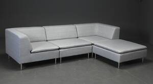 DAMM MODULSOFA betrukket med slidstærkt Light Grey møbelstof