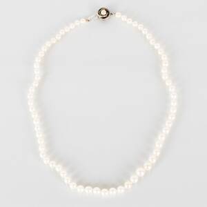 PÄRLCOLLIER, odlade pärlor, silverlås