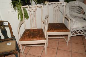 Karmstolar med skinnsits, 2 st, H 100 cm