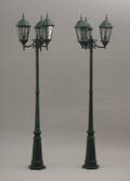 2 Høje udendørs trearmet gadelamper, grøn2