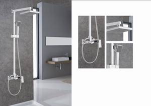 Brusesæt i moderne design, udført i forkromet kobber