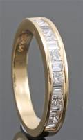 18kt princess and baguette-cut diamond wedding ring approx. 0.50ct