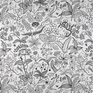 Tyg, Stig Lindberg, Grazia Grande, svart, satin, 10 m