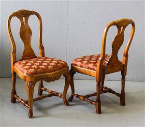 Stolar, massivt lövträ, rokokostil, 1900-talets mitt 2