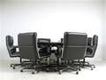 Konferenztisch  Bürostühle der 1970er Jahre in Leder 9