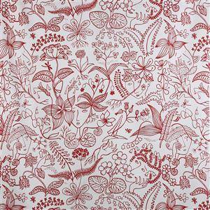 Tyg, Stig Lindberg, Grazia Grande, röd, satin, 10 m