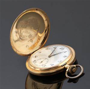 Dobbeltkapslet lommeur i 14 karat guld