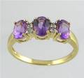 Ametyst og diamant ring. Frit valg af ringstørrelse