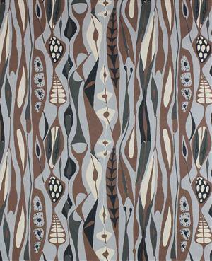 Tyg, Stig Lindberg, Bulbous, brungrå, bomullstwill, 10 m