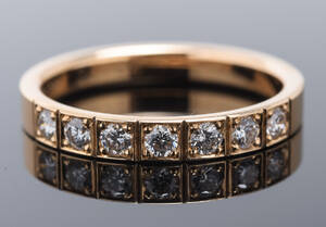 Alliancering med 7 brillanter, ca. 0.28 ct