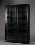 Vitrineskab, sort antikbemaling