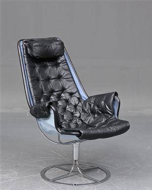 Bruno Mathsson, Hvilestol model Jetson i sort læder 