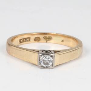 DIAMANTRING 18k, diamant om ca 0.1ct