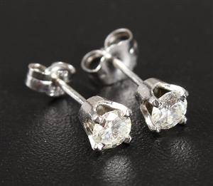 Ørestikkere, 14 kt hvidguld, 0.50 ct.